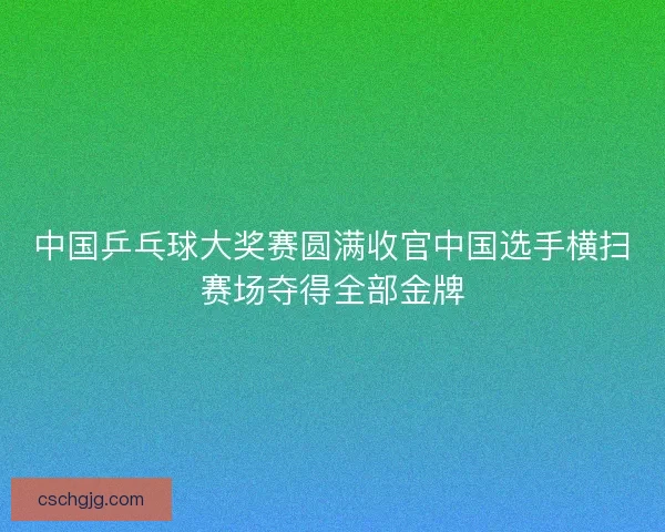 中国乒乓球大奖赛圆满收官中国选手横扫赛场夺得全部金牌