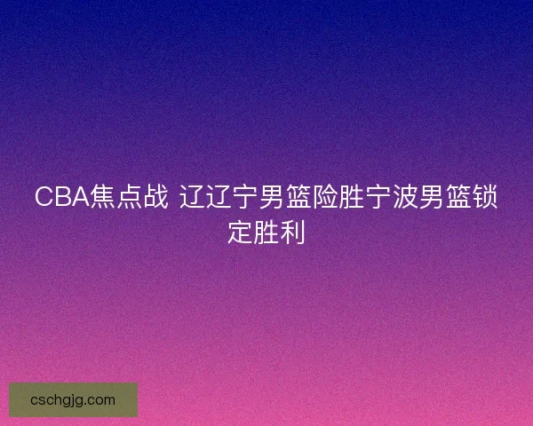 CBA焦点战 辽辽宁男篮险胜宁波男篮锁定胜利