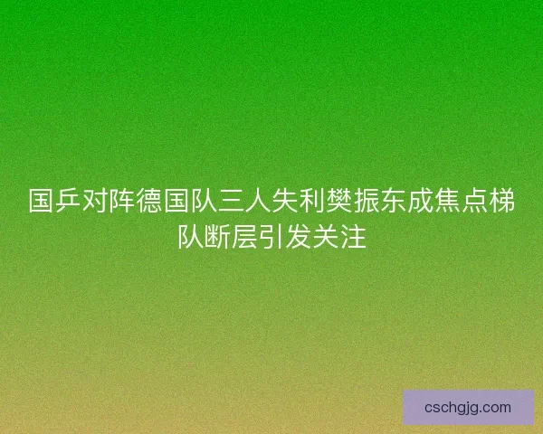 国乒对阵德国队三人失利樊振东成焦点梯队断层引发关注