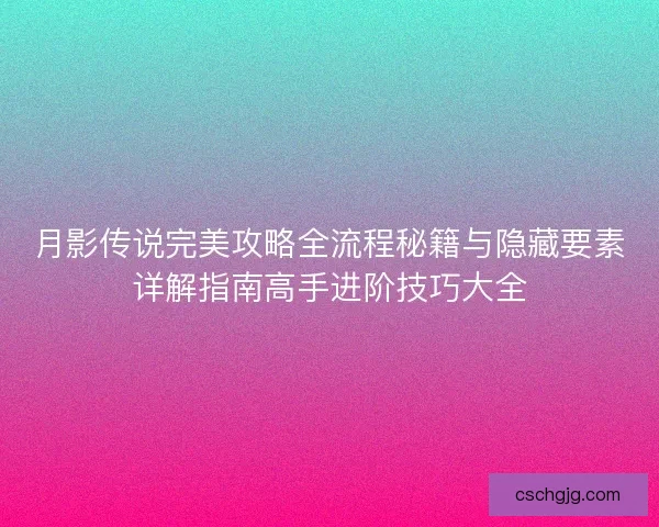 月影传说完美攻略全流程秘籍与隐藏要素详解指南高手进阶技巧大全